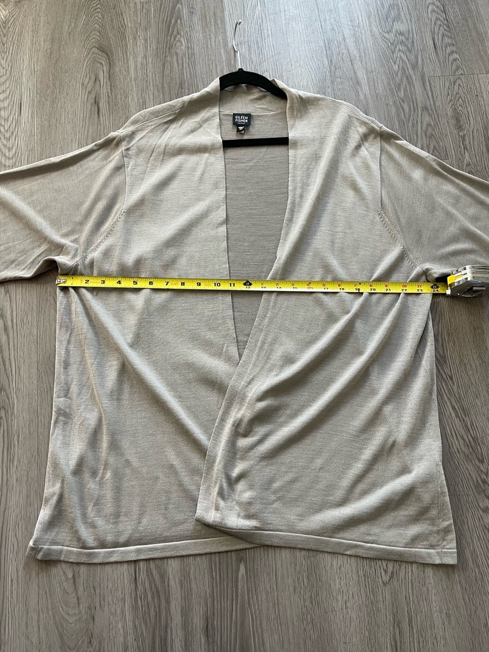 Eileen Fisher SILK Open Front Cardigan - Light Taupe 2X - Picture 6 of 6